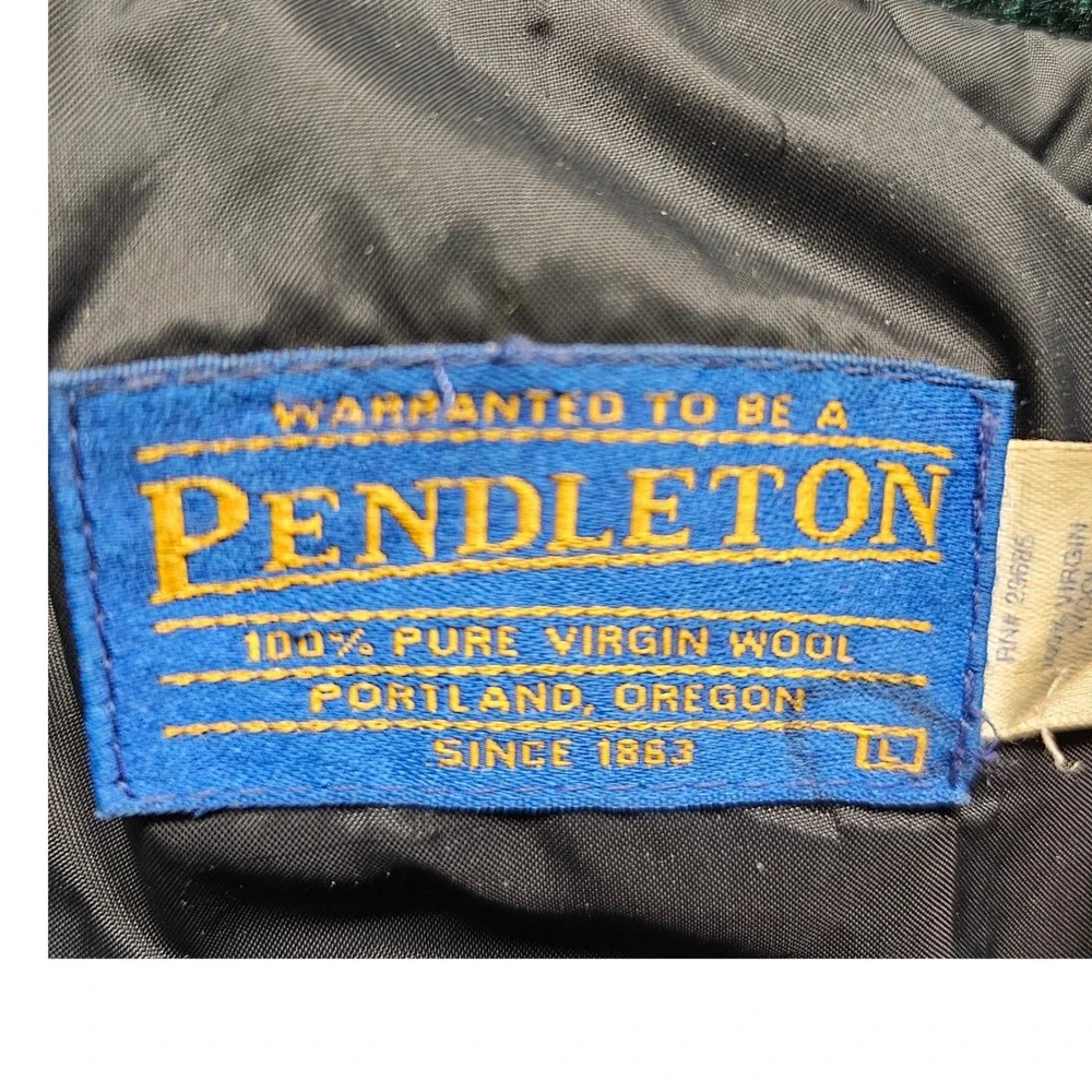 Pendleton Mens Green Plaid‎ Virgin Wool Thinsulate Warm Bomber Jacket Size L